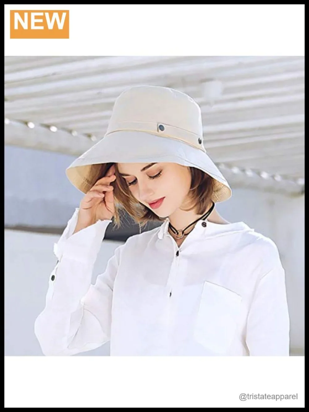 Women's Cotton Wide Brim Sun Hat UPF 50+ Packable Beach Travel Bucket Hat